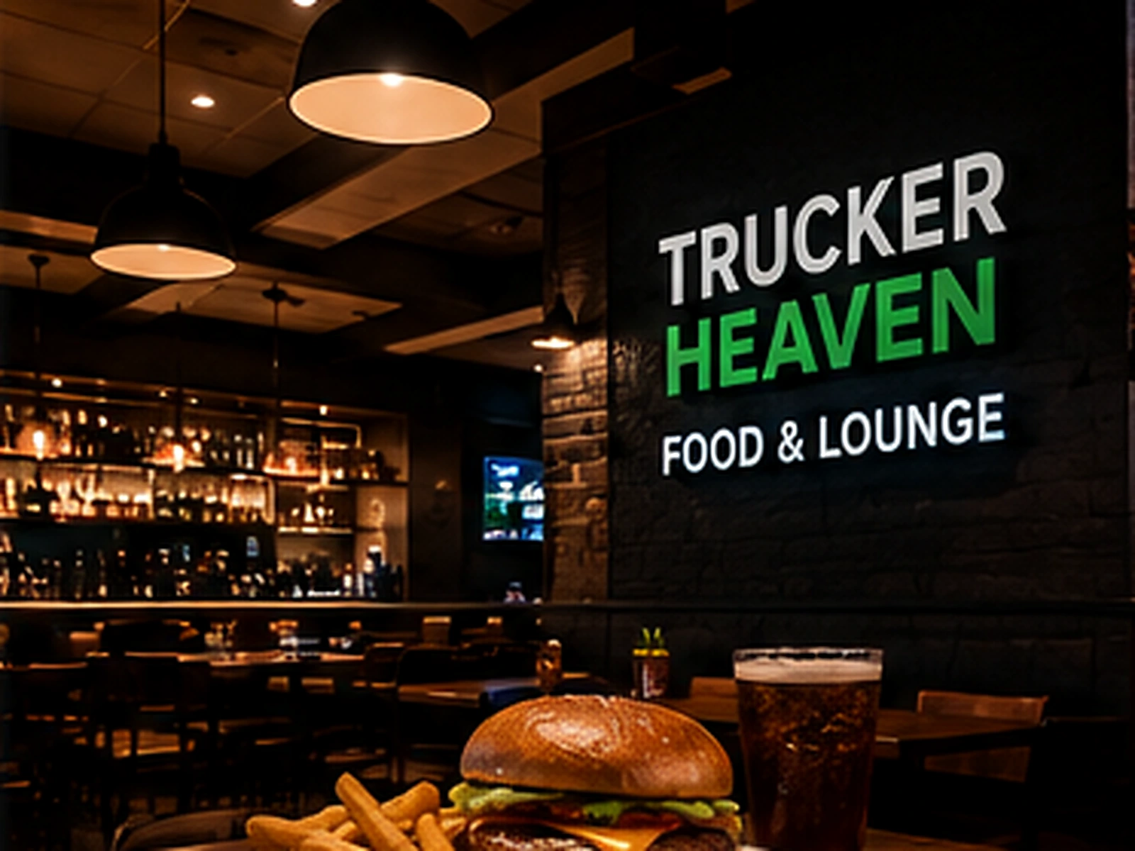 Food and lounge at Trucker Heaven