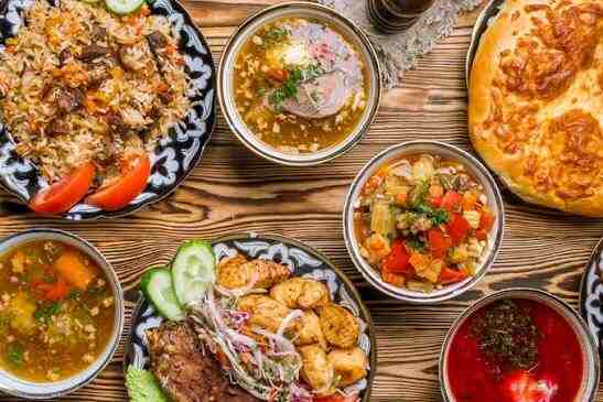 Prepared Uzbek and Central Asian dishes from Silk Road Grill
